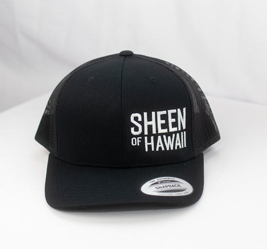 Sheen of Hawaii® Embroidered Black Trucker Caps
