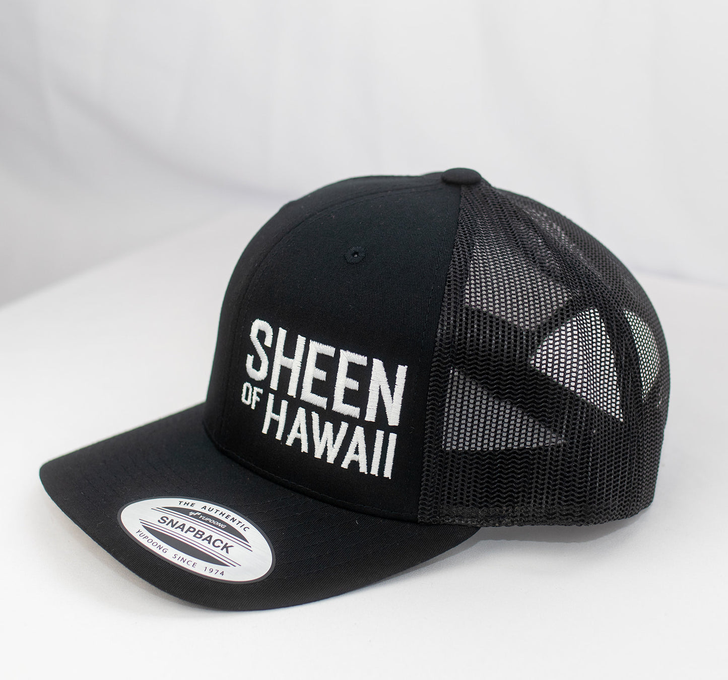 Sheen of Hawaii® Embroidered Black Trucker Caps